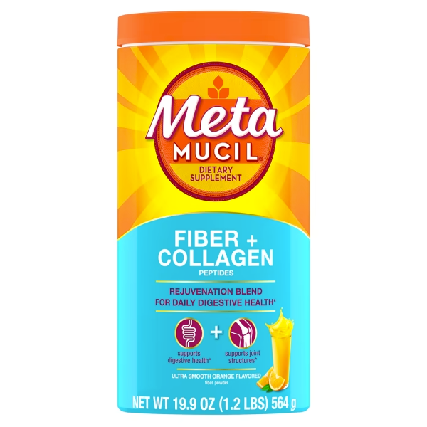 Metamucil Fiber + Collagen, Rejuvenation Blend, Orange Powder (19.9oz)