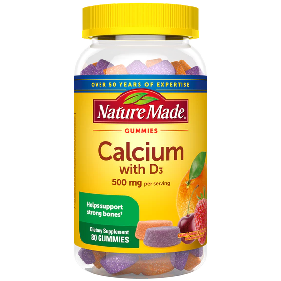 Nature Made Calcium Gummies With Vitamin D3 500 Mg (80ct)